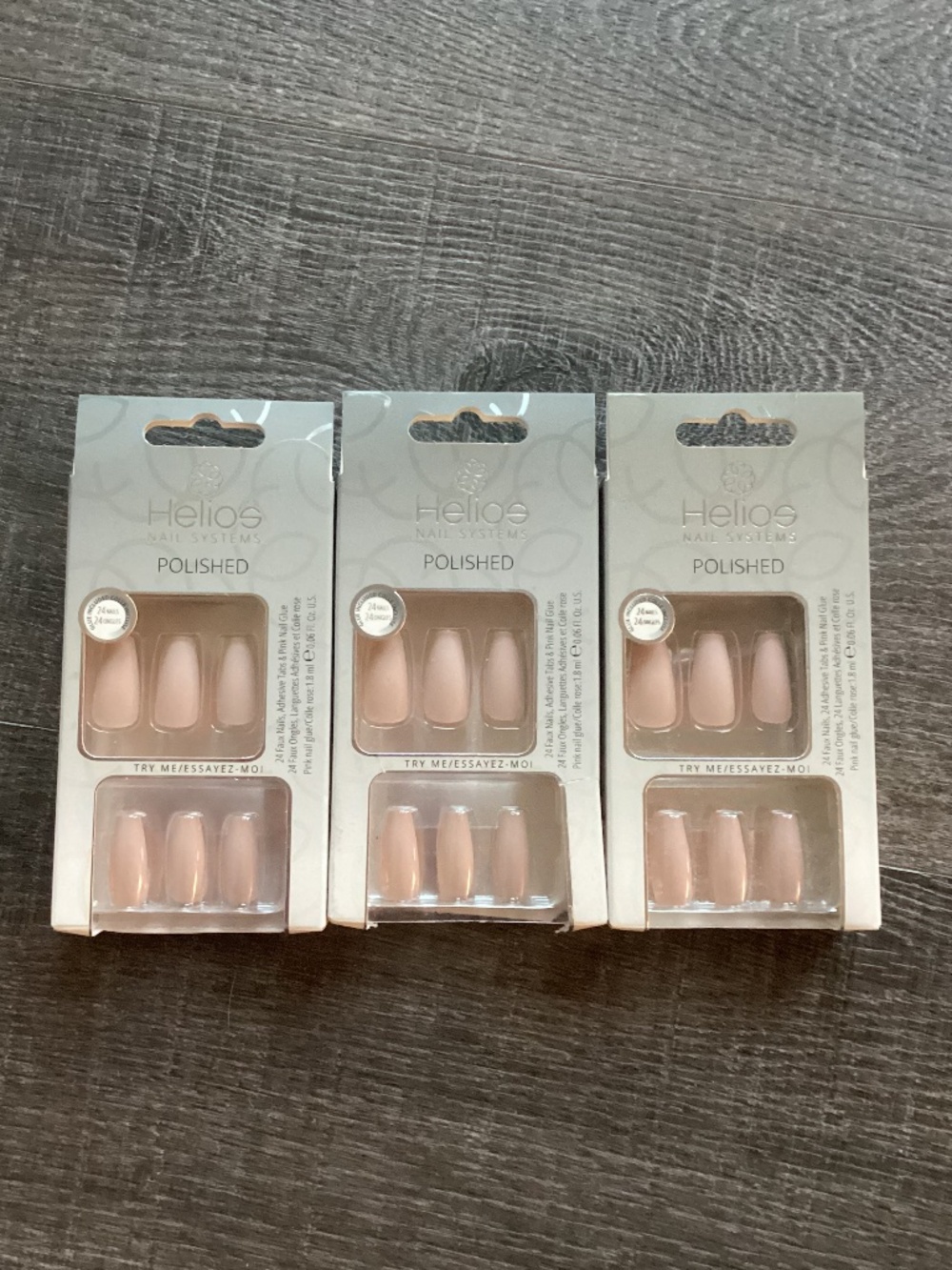 Helios Nail Systems Polished nude nails